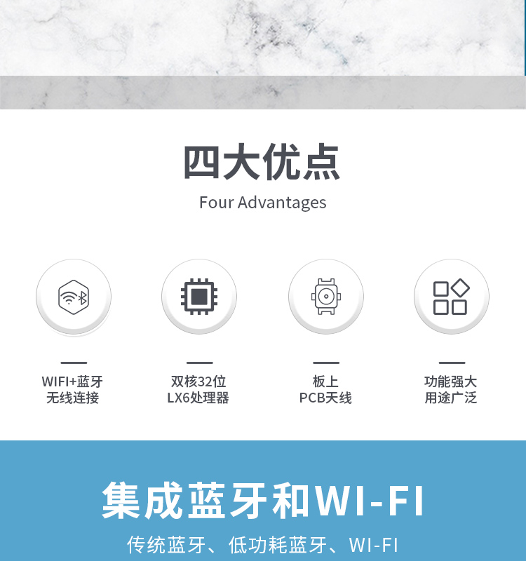 樂鑫信息科技官網(wǎng)ESP32-WROOM-32E-N16 2.4GHz Wi-Fi+藍(lán)牙?+低功耗藍(lán)牙模組自組網(wǎng)wifi mesh模塊